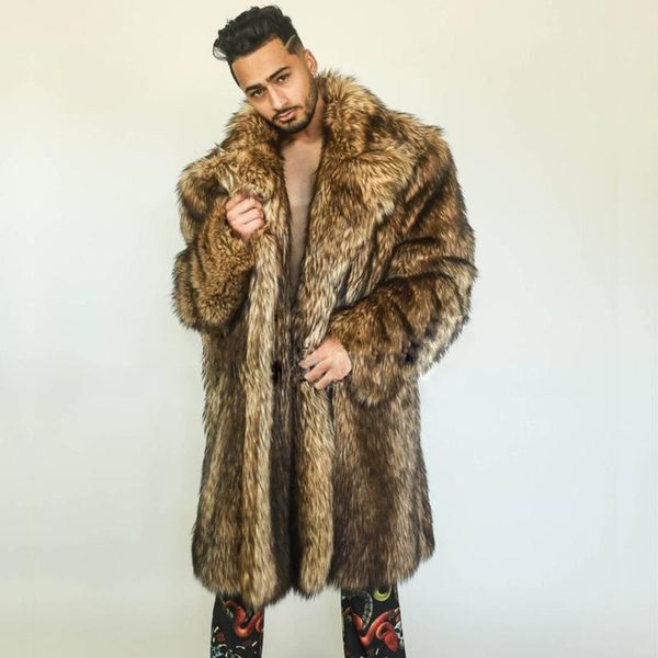 

winter autumn faux mink leather jacket mens loose warm fur leather coat men slim jackets jaqueta de couro fashion leisure trench, Black