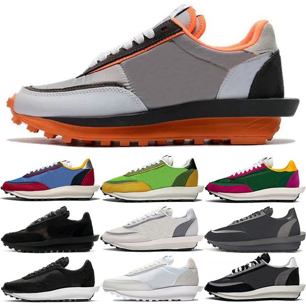 

ldv waffle chunky dunky men women trainers running shoes nyc pigeon triple black white nylon fashion mens sports sneakers size 5.5-11, White;red