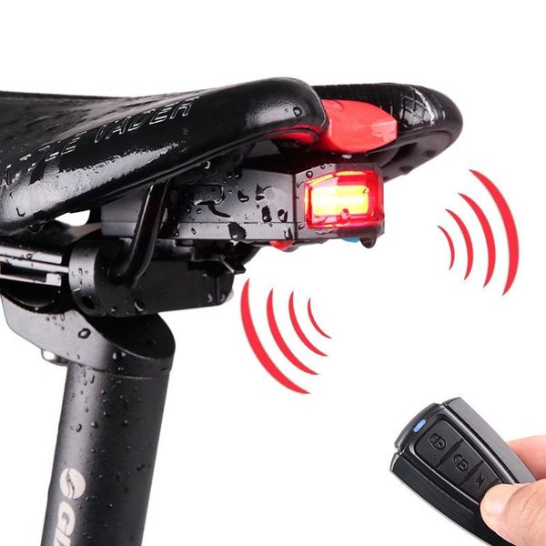 

bike lights accessories anti theft security alarm wireless remote control alerter taillights lock bicycle lamp waterproof
