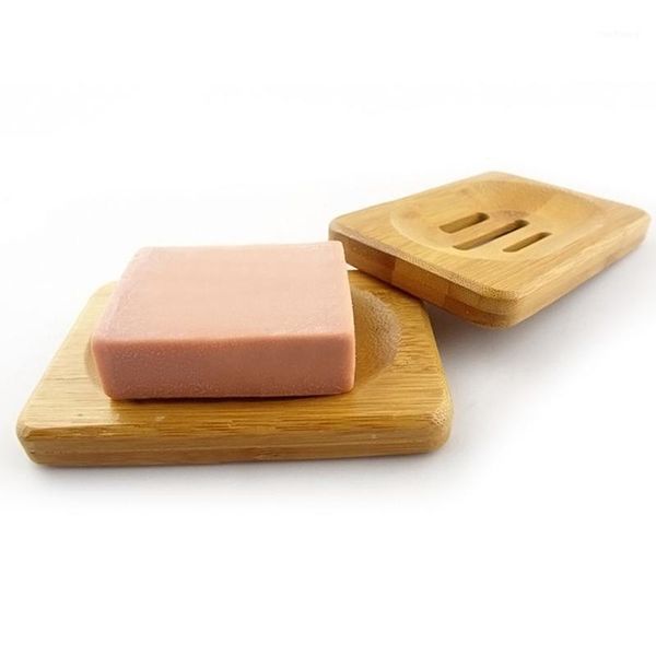 

fashion soap tray holder natural bamboo wooden soaps dish box case container wash shower storage stand home bathroom gq1