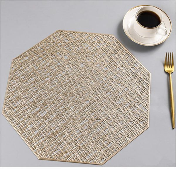 

pvc placemats individual table octagonal waterproof non slip table mats heat-insulated pad coaster home decoration t sqccag
