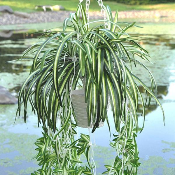

decorative flowers & wreaths artificial plant wall-mounted upscale silk weeping willow hanging blue plants wall grass