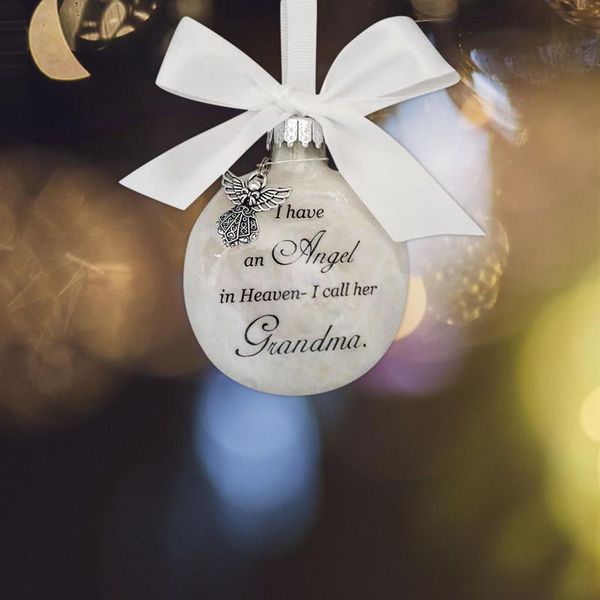

feather ball angel in memorial ornament hanging sign family commemorative balls crafts decor festival home hanging decorations