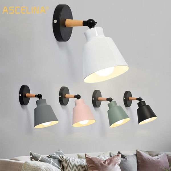 

wall lamp ascelina nordic style indoor lighting led modern wooden bedroom bracket light household living room bathroom