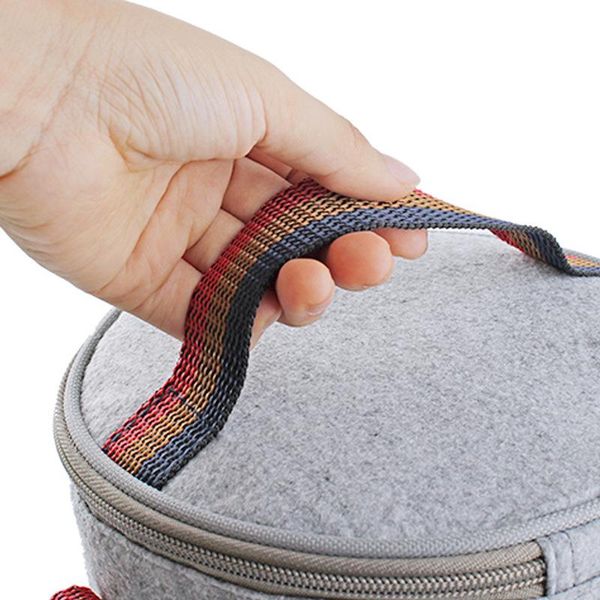 

круглый термический ланч коробка сумка сферики с ошенно твердыми войлочными термическими обедами для женщин детский школьный пикник кемпинг