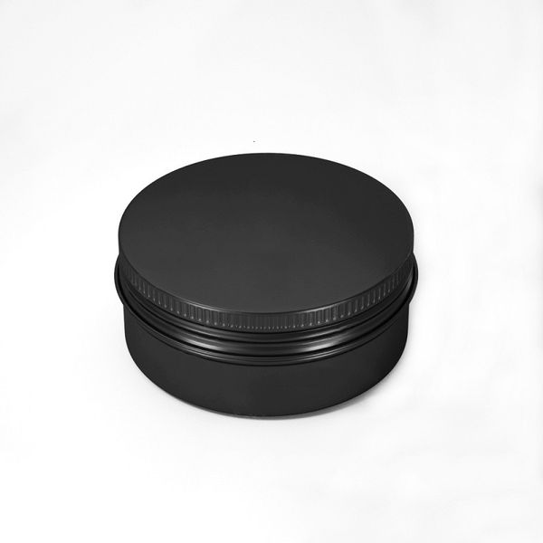

balm empty aluminum cosmetic containers pot lip jar tin for ointment hand cream packaging box 10-15-20-30-50-60-80-100-150ml (black
