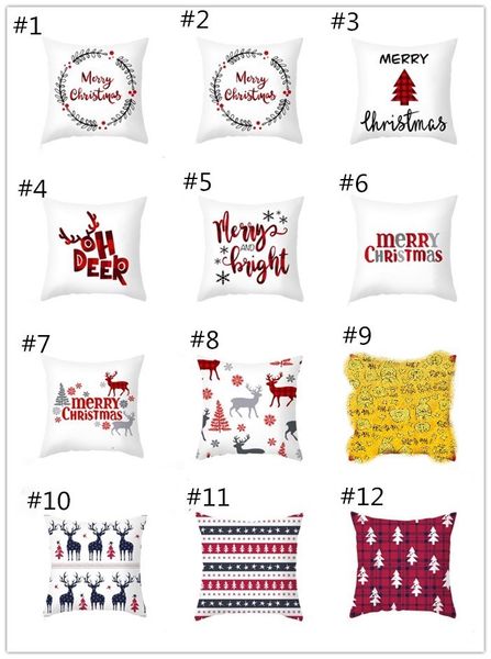 

year 45*45cm christmas decor snowflake pillowcase santa new cushion covers home sofa case xmas pillow cover party supplifc02