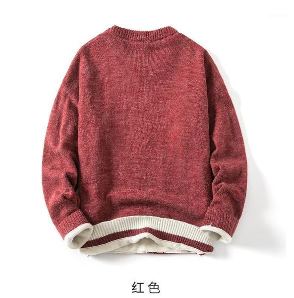 

sweater men's 2021 winter new men's wear thickened knitted base coat plush warm, White;black