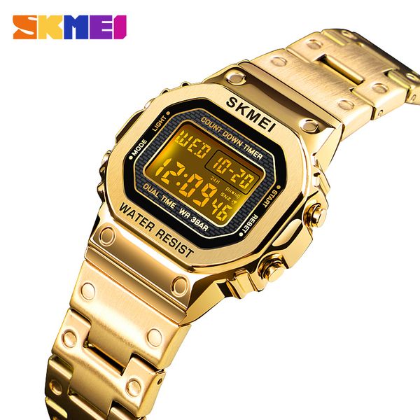 

skmei sports watch women brand luxury famous led digital watches female clocks womens watch relojes deportivos herren uhren, Slivery;brown