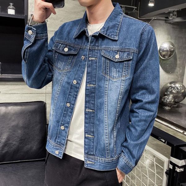 

men's loose denim jacket jacket casual denim men1, Black;brown