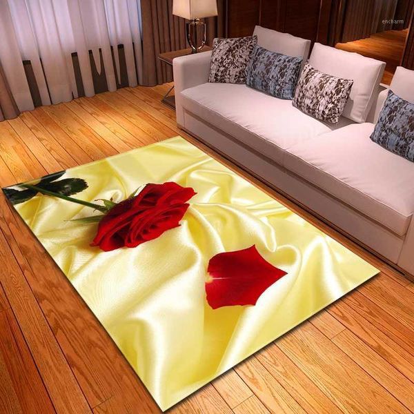 

home decor parlor sofa rugs 3d digital printing rose bedroom bedside area rug soft flannel anti-slip fashion living room carpet1