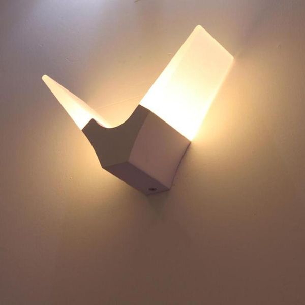 

dimmable/n 6w led wall sconces light fixture v-shape acrylic lamp bedroom aisle
