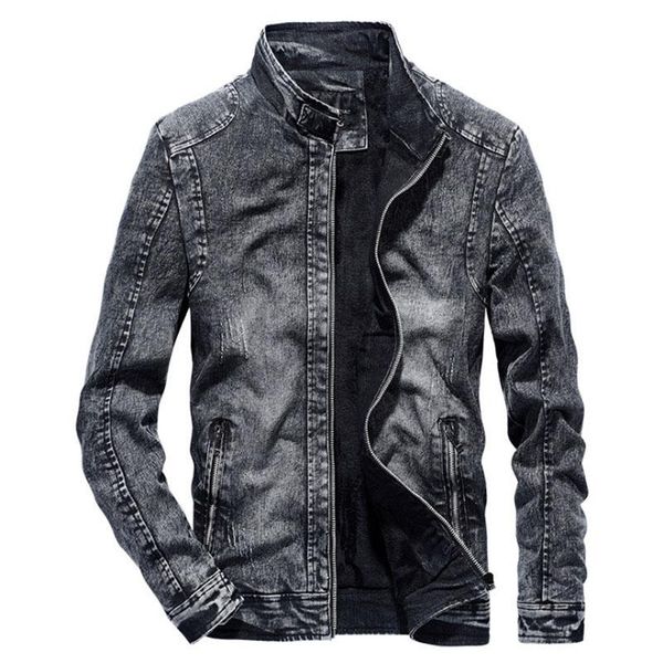 

new arrival denim jacket men autumn slim stand retro motorcycle clothing jacket coat male casual solid coats outwear, Black;brown