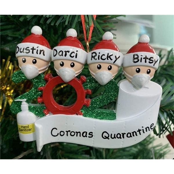 

factoryg7wqbirthdays party 2020 quarantine gift christmas product decoration personalized family of 4 ornament pandemic with face m