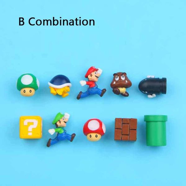 

10шт набор 3d super mario bros bros magnets magnets холодильник магнит наклейка девушка мальчик игрушка день рождения рождественский подарок