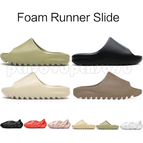 

men women slippers kanye west originals slide kids slide bone earth brown desert sand slide resin sandals 3d eva foam runner size size 36-45, Black