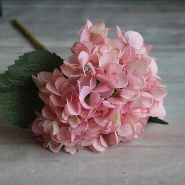

party supplies artificial hydrangea flower head 47cm fake silk single real touch hydrangeas 7 colors for wedding centerpieces home flowers