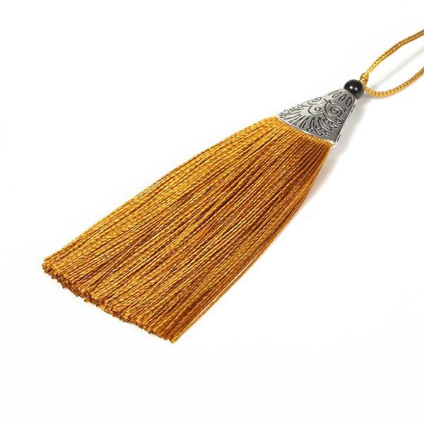 

10pcs lot 8cm silk tassel with silver caps decorative tassels pendants diy earring charm for jewelry making hangling accessories h jllhdp