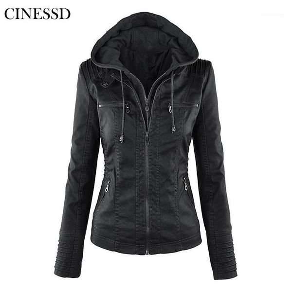 

2021 new women autumn winter faux soft leather jackets coats lady black pu zipper epaule motorcycle streetwear1