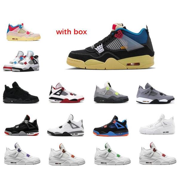 

2020 4s union x 4 basketball shoes 11 11s 25th anniversary bred concord 45 with box 4s white cement sneaker trainerfast shi