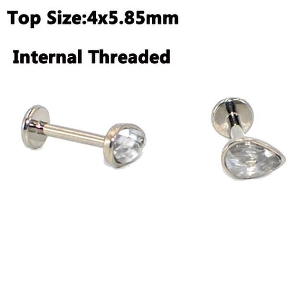 

1pc g23 titanium&steel opal gem cluster ear tragus helix cartilage earring stud labret bar ring fashion body piercing jewelry q bbykjk, Silver
