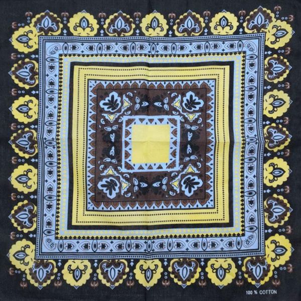 

55см * 55см новый хип-хоп 100% хлопок дворцовый узор бандана для мужчин женщины мальчики волшебные головы шарф шарфы оголовки на день рожден, Black