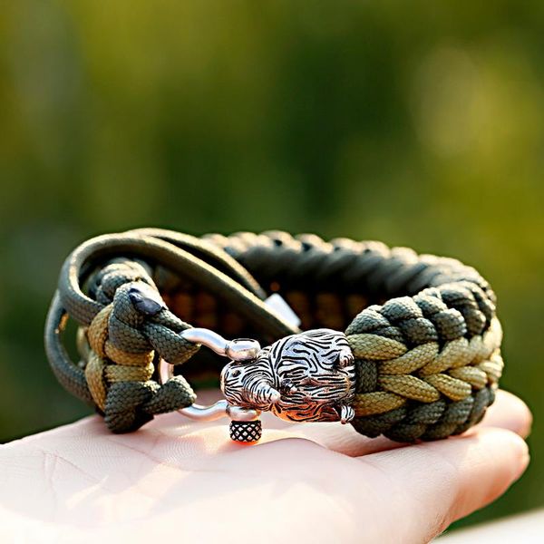 

charm bracelets rhinoceros beads for men 2021 bracelet men's accessories punk handmade pulseras gift year, Golden;silver