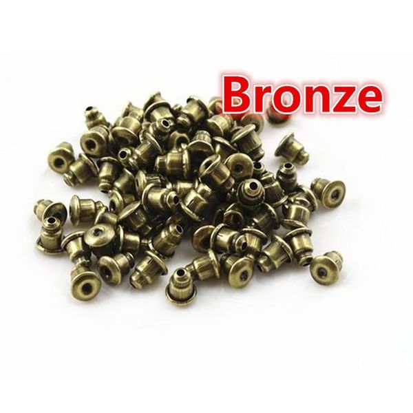 

200pcs earring backs classic 8 colors plated metal earring back plug earring settings base ear st bbynoy, Black