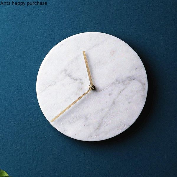 

wall clocks nordic marble electronic clock living room personality light luxury fashion mute art watch modern simple home & garden