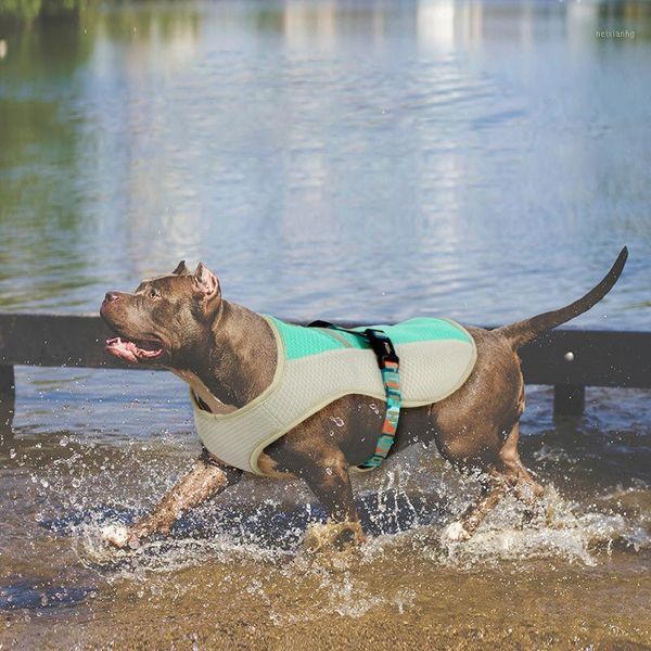 Collari per cani Guinzagli Gilet di raffreddamento per animali domestici Abiti estivi per imbracatura in rete piccola e grande Imbracature per cinture riflettenti Accessori Breakaway1