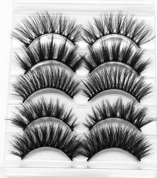 

false eyelashes 3d 5 pairs of mink natural thick long makeup eyelash extension tool