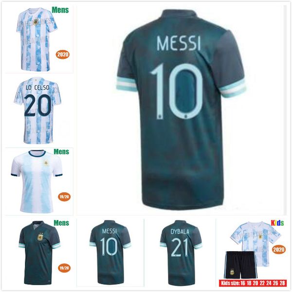

copa america 2020 argentina soccer jerseys 2021 fans player version home away dybala icardi kun aguero men kids kit football shirts, Black;yellow
