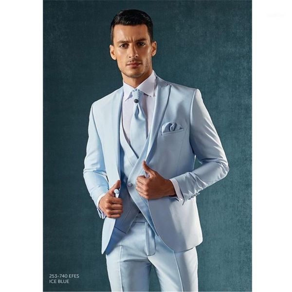 

latest coat pant designs light blue wedding suits for men formal tailor made groom prom tuxedo 3 piece blazer jacket+vest+pants1, White;black