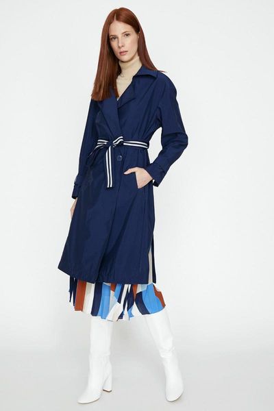 

koton women navy blue beli gusset trench 9 kak06991ew, Tan;black