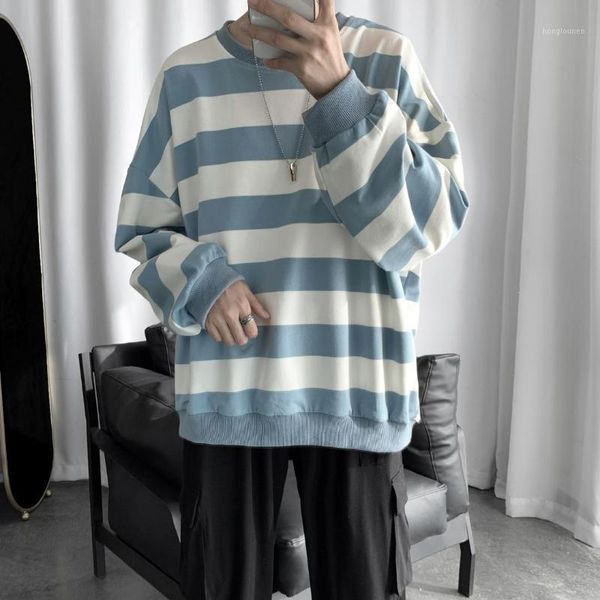 

2019 men's fashion hoodies cotton clothes casual pullover stripe printing coats round collar 5 color sweatshirt plus size m-2xl1, Black