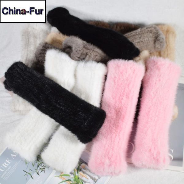 

women 30cm real gloves girls quality real knitted fingerless gloves strong elasticity mittens1, Blue;gray