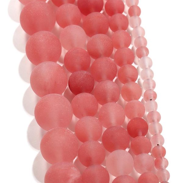 

1strand lot 4 6 8 10mm matte watermelon red chalcedony stone round loose spacer beads for bracelet jewelry makings supplies h bbytwb