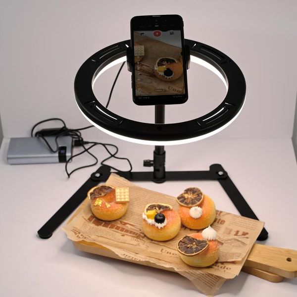 

tiktok youtube fill ring light lamp live cook 26cm pgraphy lighting phone ringlight tripod stand p led selfie bluetooth