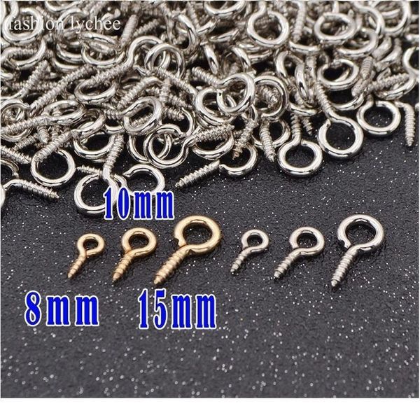 

retail 100pcs small tiny mini eye pins eyelet connector screw loops for pendants of 8mm x 4 mm metal eyepins hooks wmtima
