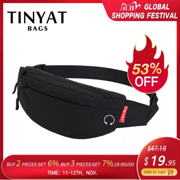 

tinyat men male waist bag pack purse casual large phone belt bag