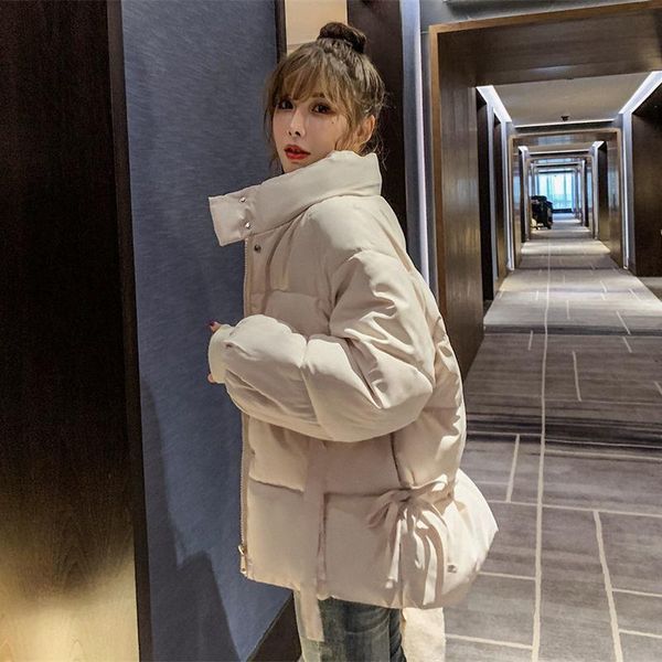 

women's down & parkas winter clothes stand-collar cotton-padded jacket, thick warm small padded loose jacket, Black
