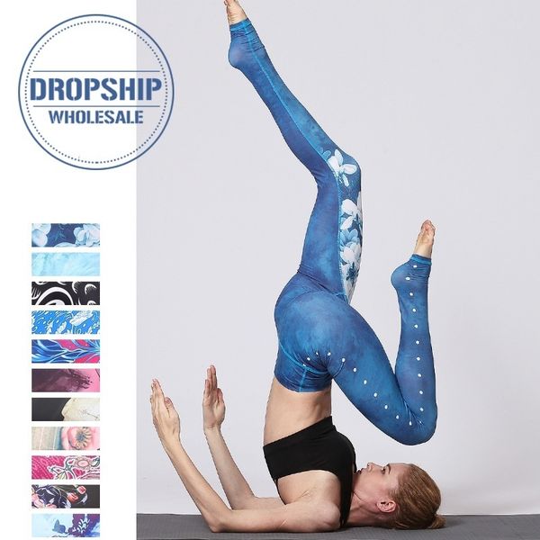 

vintage fitness yoga pants slim high waist sport leggings gym girls elastic printed tights for running jogging tummy control lj200814, Black