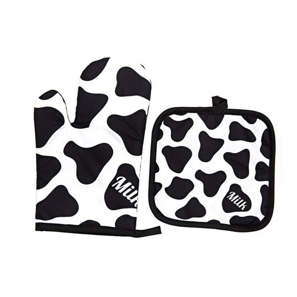 

oven mitts multifunction gloves non slip soft for kitchen bbq pot holder baking grilling set heat resistant printing home