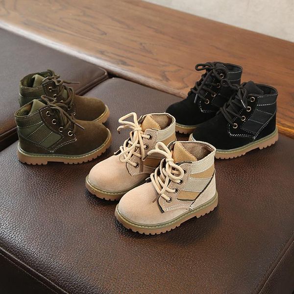 

boots 2021 winter children casual shoes fashion leather soft antislip girls 21-30 sport running, Black;grey