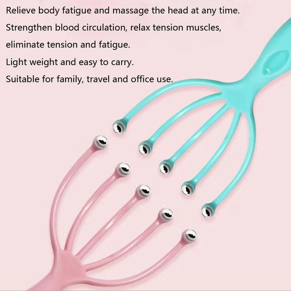 

head relax five-finger massager comb hair head pressure spa scalp neck stress relief release hair care tool q wmtetn, Silver