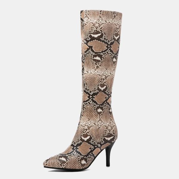 

boots arden furtado 2021 winter fashion serpentine pointed toe stilettos heels side zipper green apricot b custom 48 knee high boots1, Black