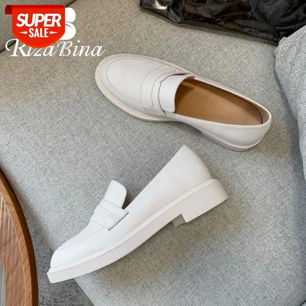 

rizabina real leather women flats shoes round toe casual round toe spring shoes woman daily office lady footwear size 34-40 #nh8y