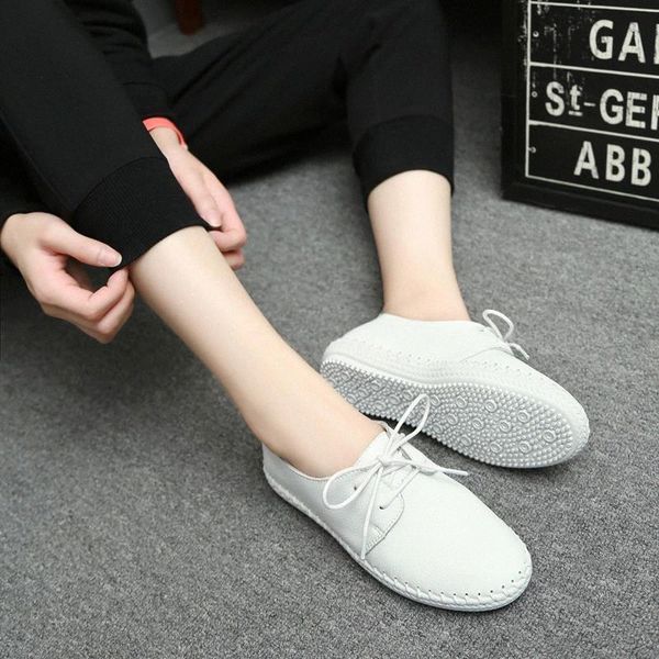

genuine leather sneakers women flats platform autumn casual shoes outdoor breathable woman lace up handmade sewing women shoes #so7x