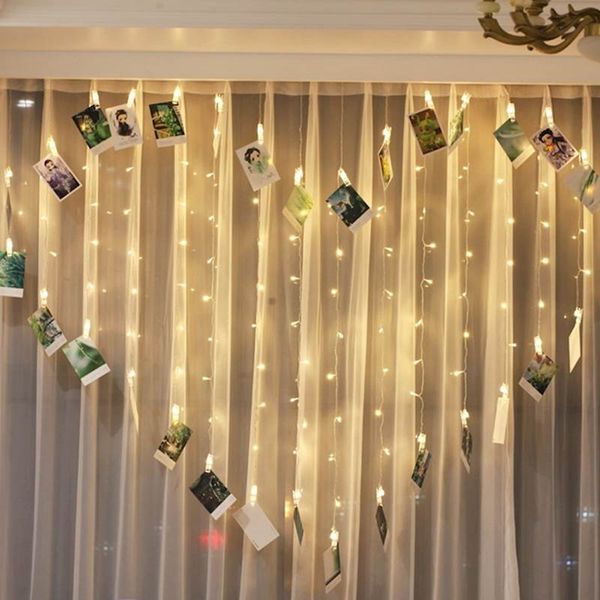 

p clip string light window curtain wall dorm lighting for hanging artwork ps memos painting bedroom dorm home decoration