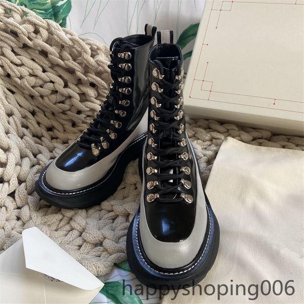 

fashion women's shoes leisure leather boots women's lace up short boots in autumn and winter 2020, Black